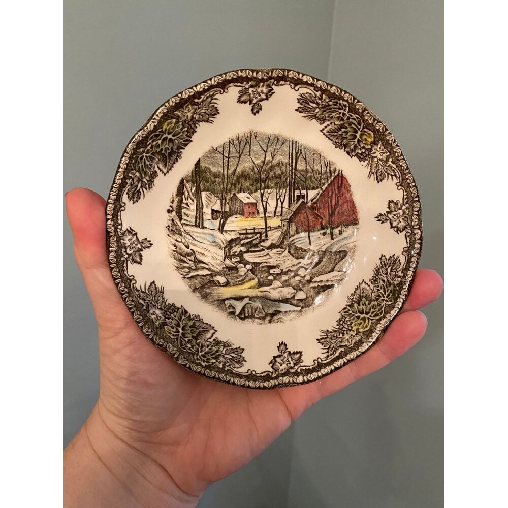 Johnson Bros The Old Mill Ironstone Small Saucer Bowl 6" England Made Vintage Wi